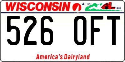 WI license plate 526OFT