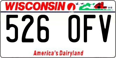 WI license plate 526OFV