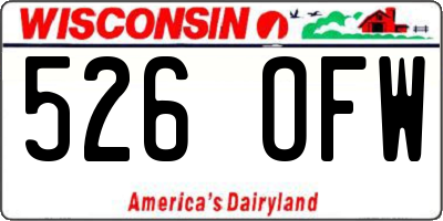 WI license plate 526OFW