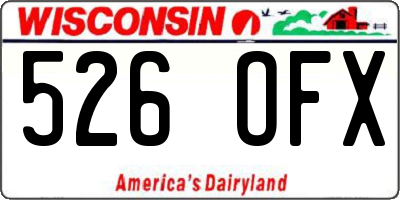 WI license plate 526OFX