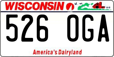 WI license plate 526OGA