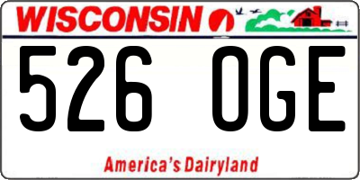 WI license plate 526OGE