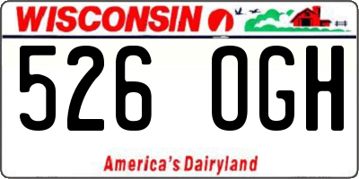WI license plate 526OGH