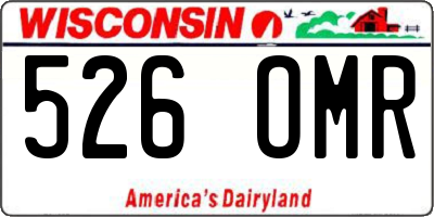 WI license plate 526OMR