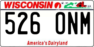 WI license plate 526ONM