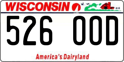 WI license plate 526OOD