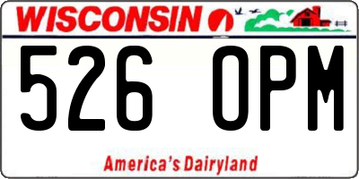 WI license plate 526OPM