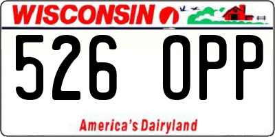 WI license plate 526OPP