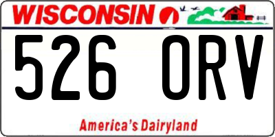 WI license plate 526ORV