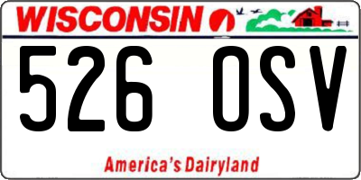 WI license plate 526OSV