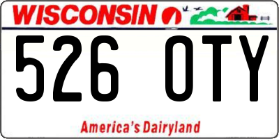 WI license plate 526OTY