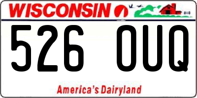 WI license plate 526OUQ