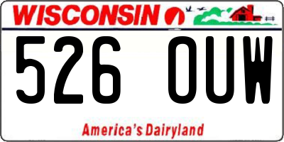 WI license plate 526OUW