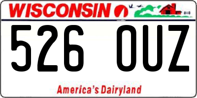 WI license plate 526OUZ