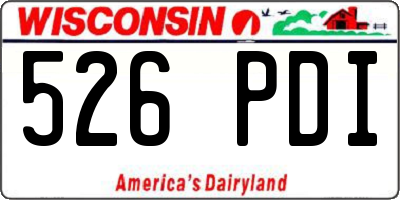 WI license plate 526PDI