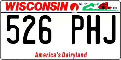 WI license plate 526PHJ