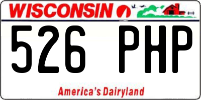 WI license plate 526PHP