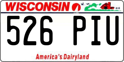 WI license plate 526PIU