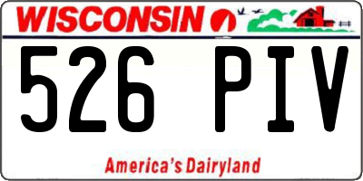 WI license plate 526PIV