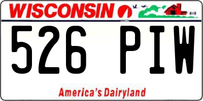WI license plate 526PIW