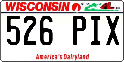 WI license plate 526PIX