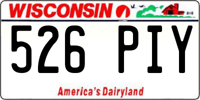 WI license plate 526PIY