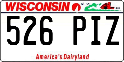 WI license plate 526PIZ