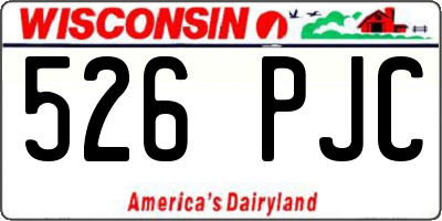 WI license plate 526PJC