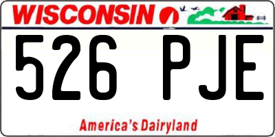 WI license plate 526PJE