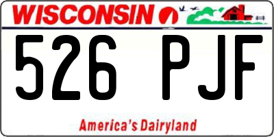 WI license plate 526PJF