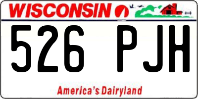 WI license plate 526PJH