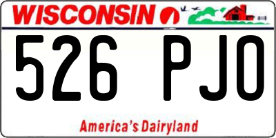 WI license plate 526PJO