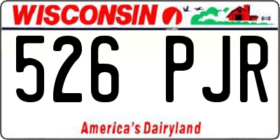 WI license plate 526PJR