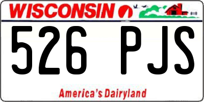 WI license plate 526PJS