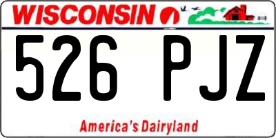 WI license plate 526PJZ