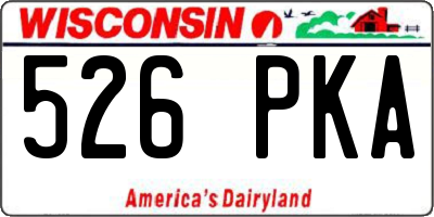WI license plate 526PKA