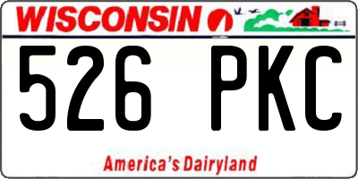 WI license plate 526PKC