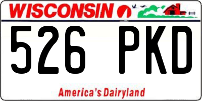 WI license plate 526PKD