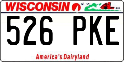WI license plate 526PKE