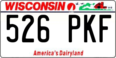 WI license plate 526PKF