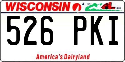 WI license plate 526PKI