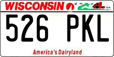 WI license plate 526PKL