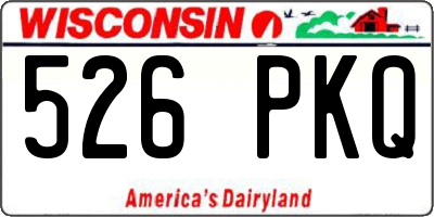 WI license plate 526PKQ