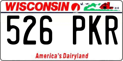 WI license plate 526PKR