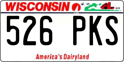 WI license plate 526PKS