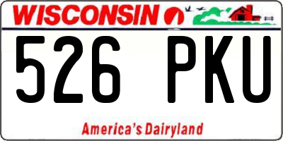 WI license plate 526PKU