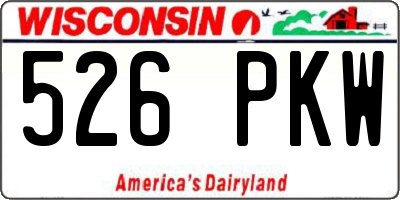 WI license plate 526PKW