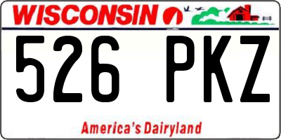 WI license plate 526PKZ