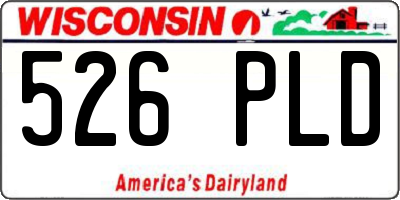 WI license plate 526PLD