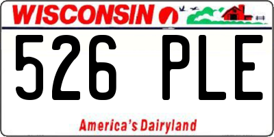 WI license plate 526PLE